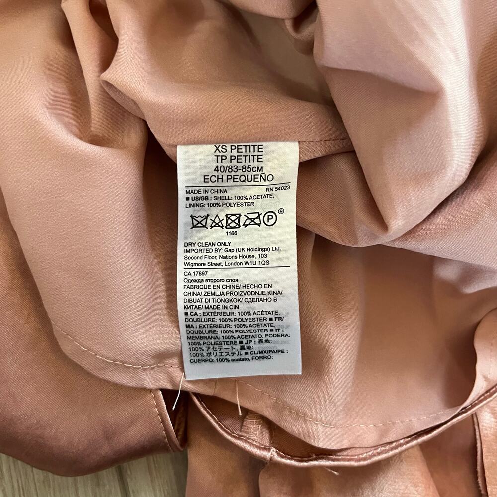 Banana Republic Heritage Collection Blush Side Ruffle Slip Dress Sz XS - Picture 6 of 8